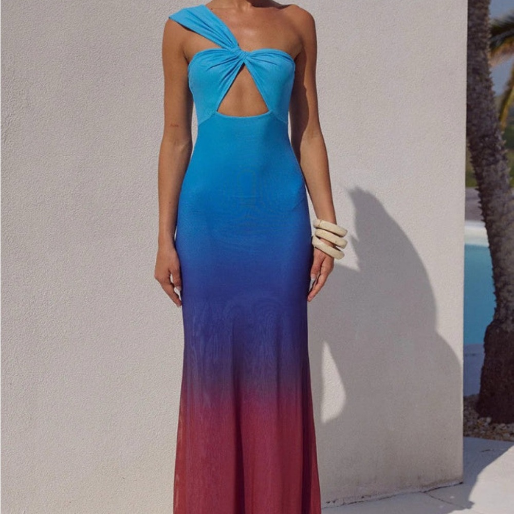 Runaway The Label Blue Ombré Maxi Dress - Small